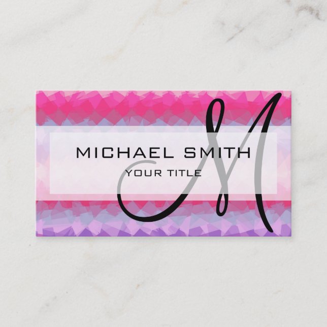 Mosaic Abstract Art Custom Monogram #58 Business Card (Front)