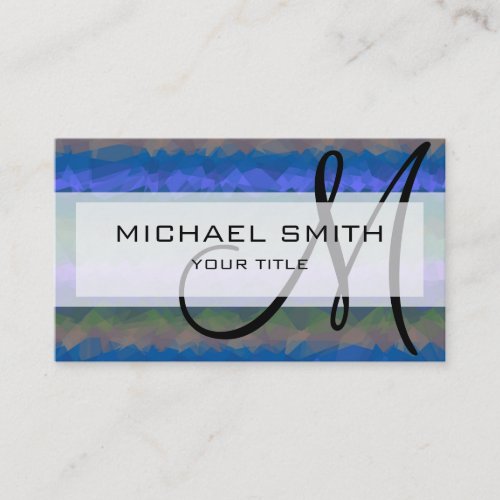 Mosaic Abstract Art Custom Monogram 63 Business Card