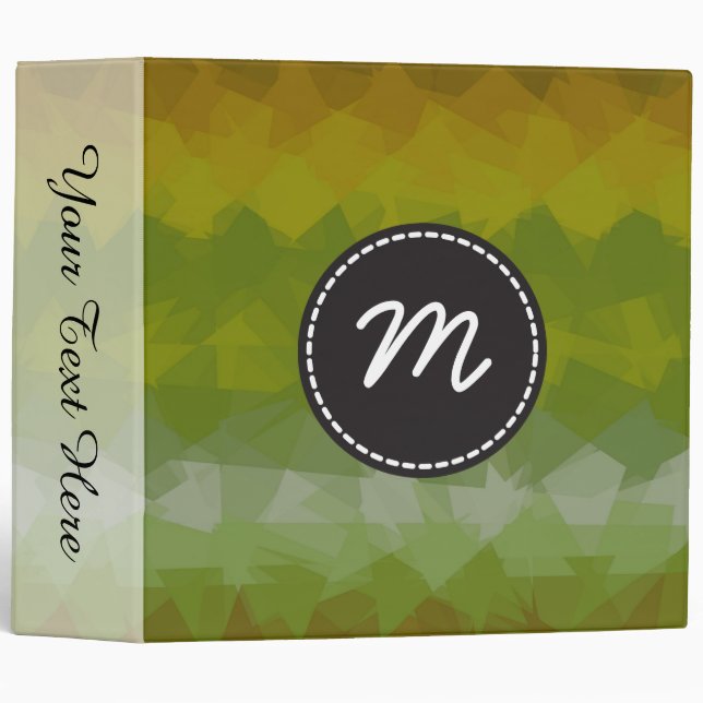 Mosaic Abstract Art Custom Monogram #80 Binder (Front/Spine)