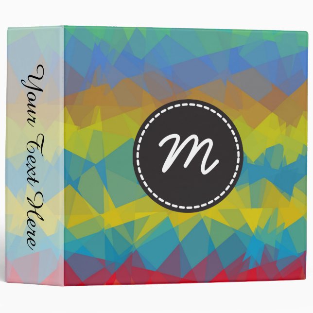 Mosaic Abstract Art Custom Monogram #87 Binder (Front/Spine)