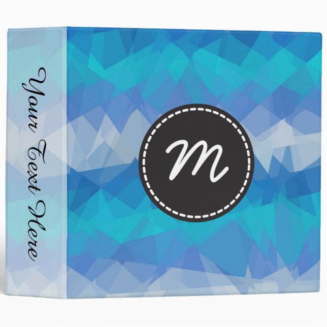 Mosaic Abstract Art Custom Monogram #91 Binder (Front/Spine)