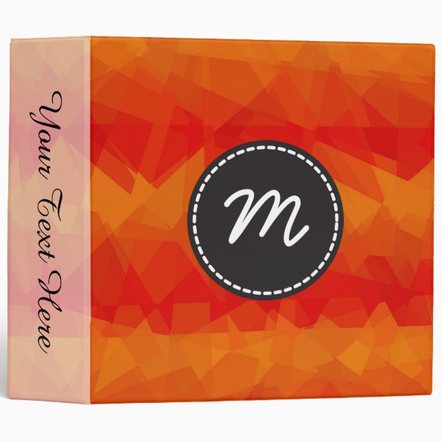 Mosaic Abstract Art Custom Monogram #97 3 Ring Binder (Front/Spine)
