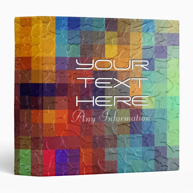 Mosaic Abstract Art | Modern Geometric Pattern 2 Binder (Front/Spine)