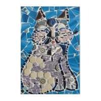 Mosaic Abstract Cat Design wall art