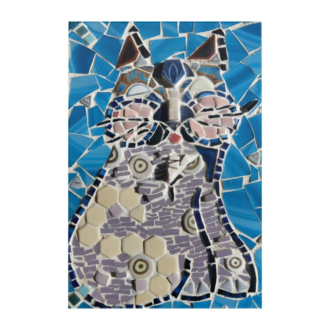 Mosaic Abstract Cat Design wall art (Front)