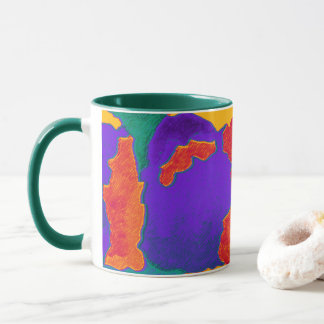 Mosaic Abstract Colorful Art Mug by Beth Stafford