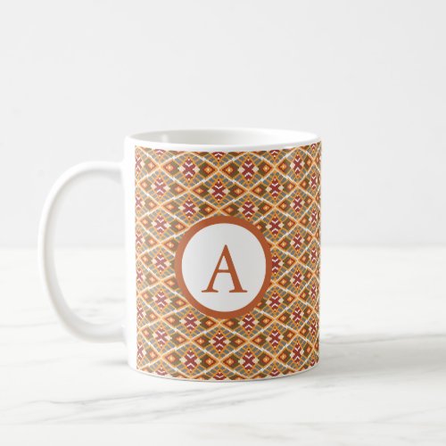Mosaic Abstract Design Monogram Mug