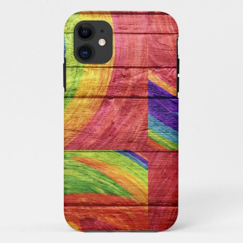 Mosaic Abstract Pastel Wood 3 iPhone 11 Case