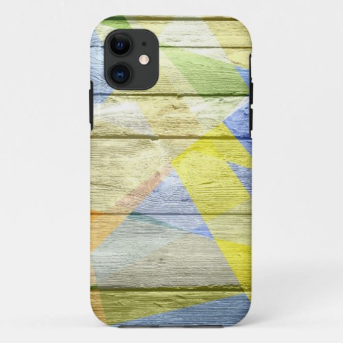 Mosaic Abstract Pastel Wood iPhone 11 Case