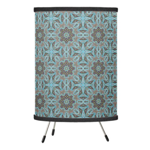 Mosaic Abstract Pattern Blue Tripod Lamp