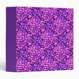 Mosaic abstract pattern tile crimson purple black 3 ring binder