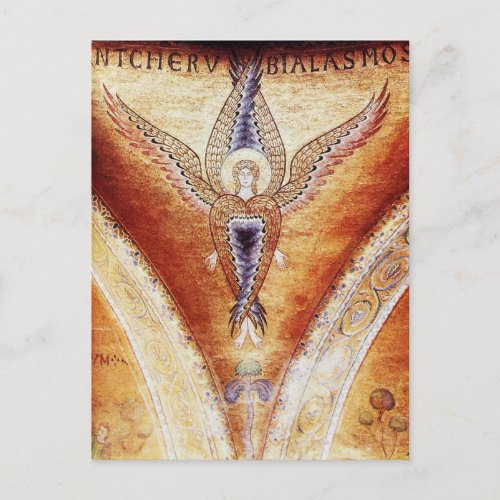 MOSAIC ANGEL  Brown Parchment Postcard
