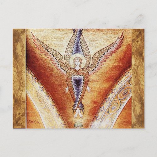 MOSAIC ANGEL  Brown Parchment Postcard