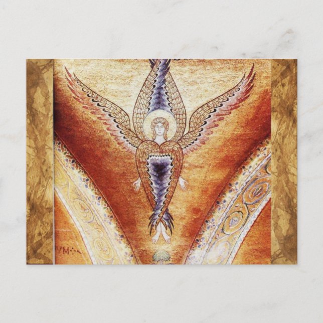 MOSAIC ANGEL , Brown Parchment Postcard (Front)
