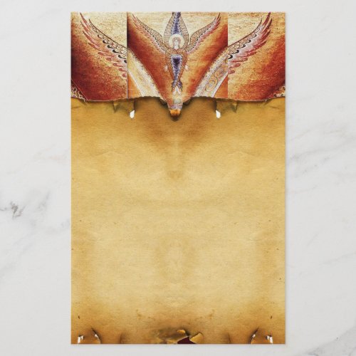 MOSAIC ANGEL  Brown Parchment Stationery