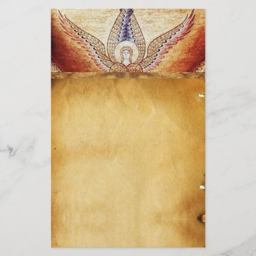 MOSAIC ANGEL  Brown Parchment Stationery