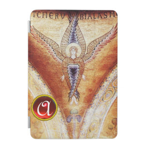 MOSAIC ANGEL Parchment Red Ruby Monogram iPad Mini Cover
