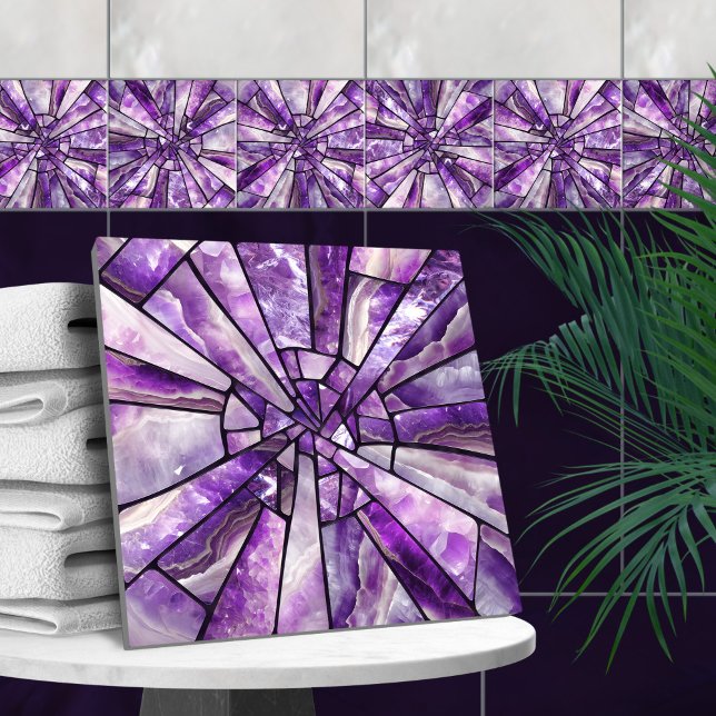 Mosaic Art - Amethyst collage Ceramic Tile (Creator Uploaded)