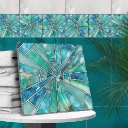Mosaic Art - Aquamarine Ceramic Tile