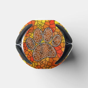 Mosaic Art Dog Paw Print Can Cooler