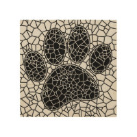 Mosaic Art Dog Paw Print In Black And White