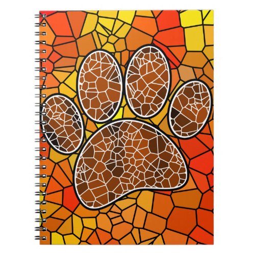 Mosaic Art Dog Paw Print Notebook
