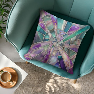 Mosaic Art - Dreamy Fluorite Throw Pillow