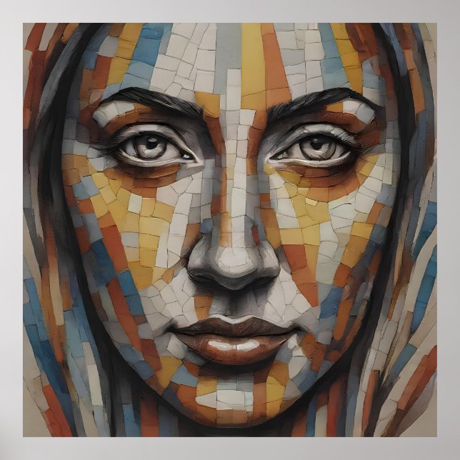 Mosaic Art Face Poster (Front)