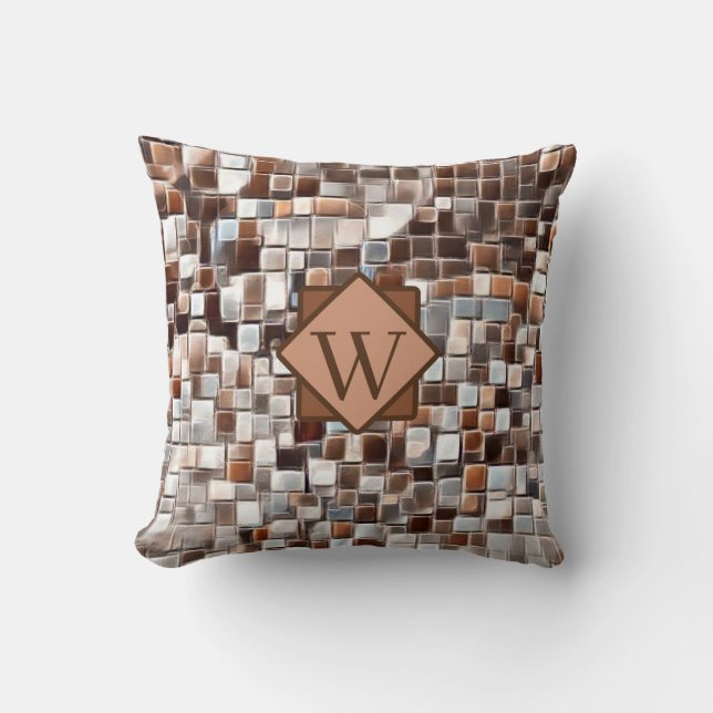 Mosaic Art / Monogram / Throw Pillow (Front)