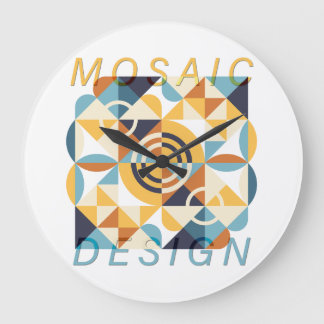 Mosaic Art Pattern Large Clock