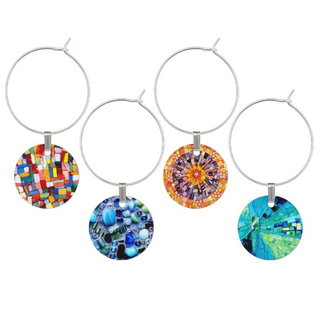 Mosaic Art Wine Glass Charm (Staggered)