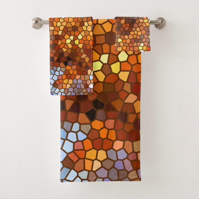 Mosaic Autumn Abstract Bath Towels