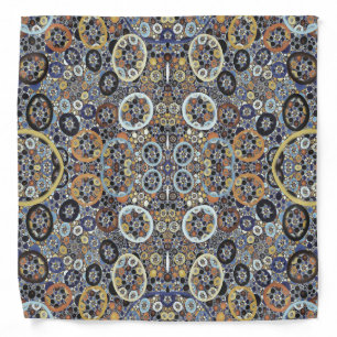 Mosaic Beauty Blue Intricate Fractal Pattern Bandana