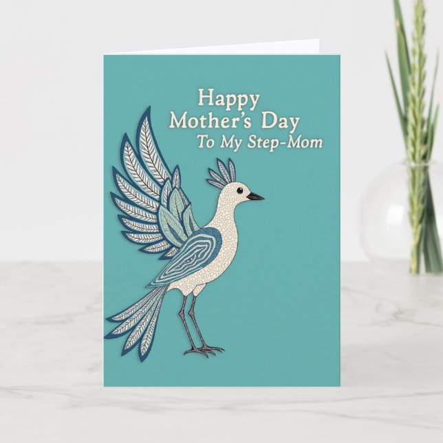 Mosaic Bird Sweet Mothers Day Card (Front)