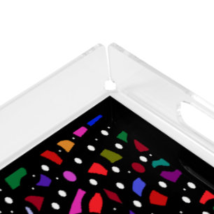 Mosaic bits and pieces pattern art acrylic tray