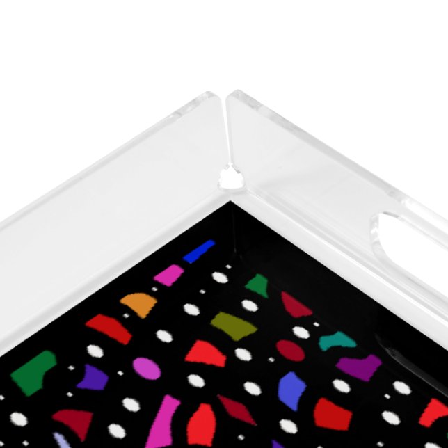 Mosaic bits and pieces pattern art      acrylic tray (Corner)