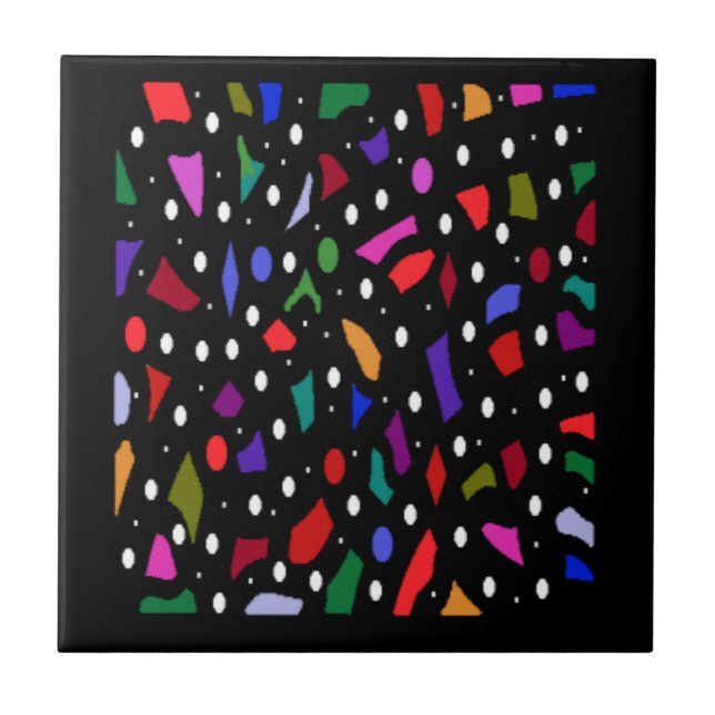 Mosaic bits and pieces pattern art    ceramic tile (Front)