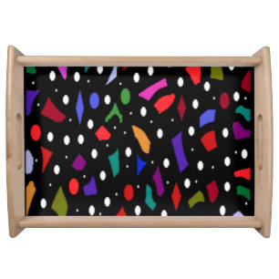 Mosaic bits and pieces pattern art        serving tray
