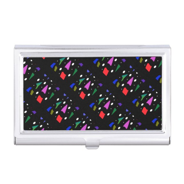 Mosaic bits and pieces pattern art         trifold business card case (Front)