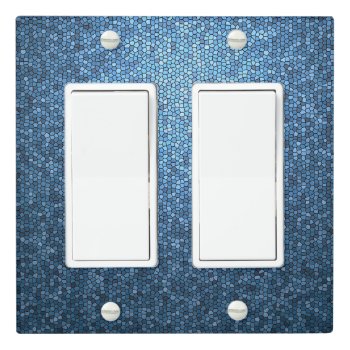 Mosaic Blue Glitter Light Switch Cover by ForEverProud at Zazzle