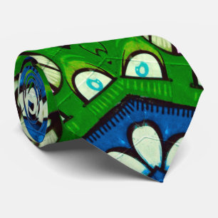 Mosaic Blue Green Hippie Boho Mandala Neck Tie