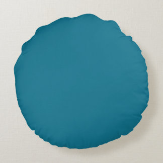 Mosaic Blue Solid Color Round Pillow