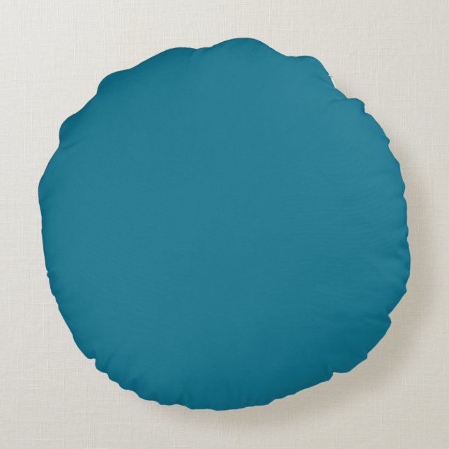 Mosaic Blue Solid Color Round Pillow (Back)