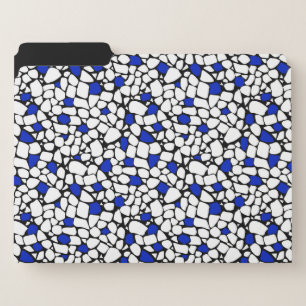 Mosaic blue white black abstract pattern tile retr file folder