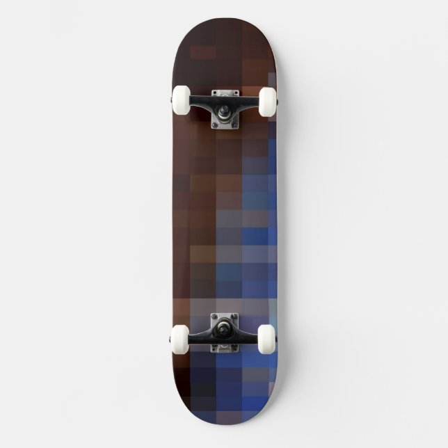 Mosaic Brown-Blue Design Skateboard Deck (Front)