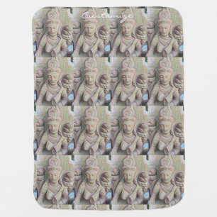 Mosaic buddha statue baby blanket