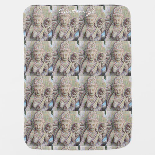 Mosaic  buddha statue baby blanket