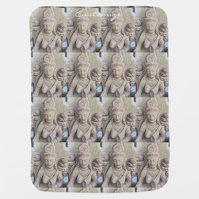 Mosaic  buddha statue baby blanket (Front)