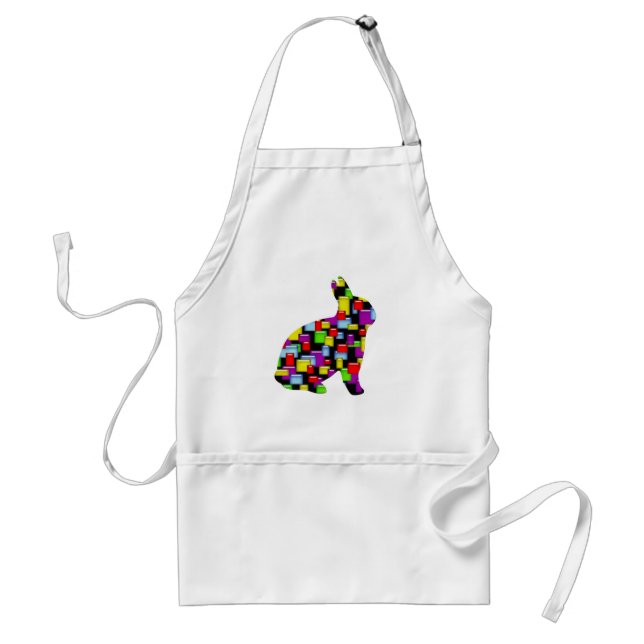 mosaic bunny rabbit adult apron (Front)