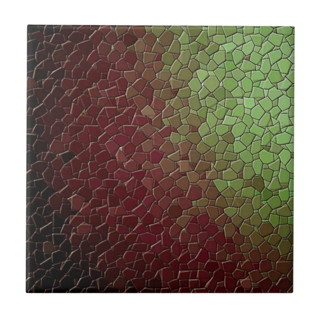 Mosaic Burgandy Green Tile (Front)
